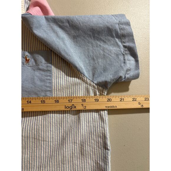 Polo Ralph Lauren Youth Teen Size XL Color Block Striped Short Sleeve Polo Shirt - Picture 6 of 11